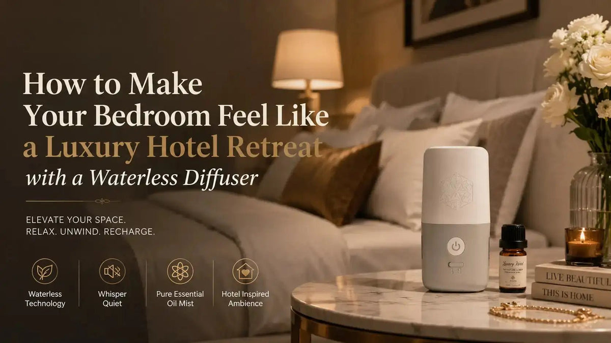 How to Make Your Bedroom Feel Like a Luxury Hotel Retreat with a Waterless Diffuser - SALKING