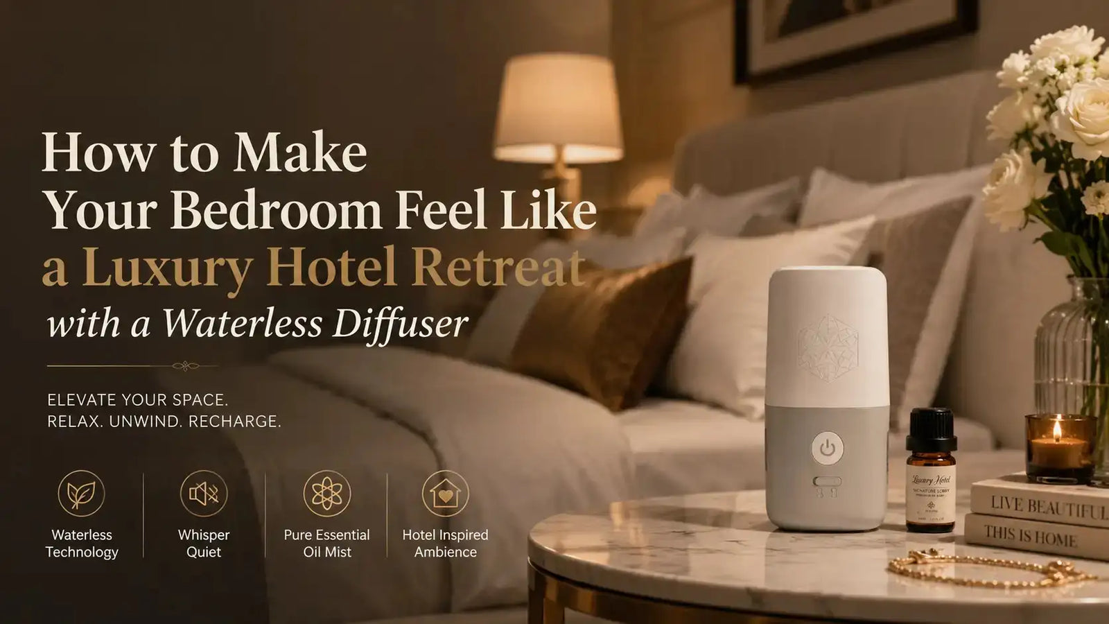 How to Make Your Bedroom Feel Like a Luxury Hotel Retreat with a Waterless Diffuser