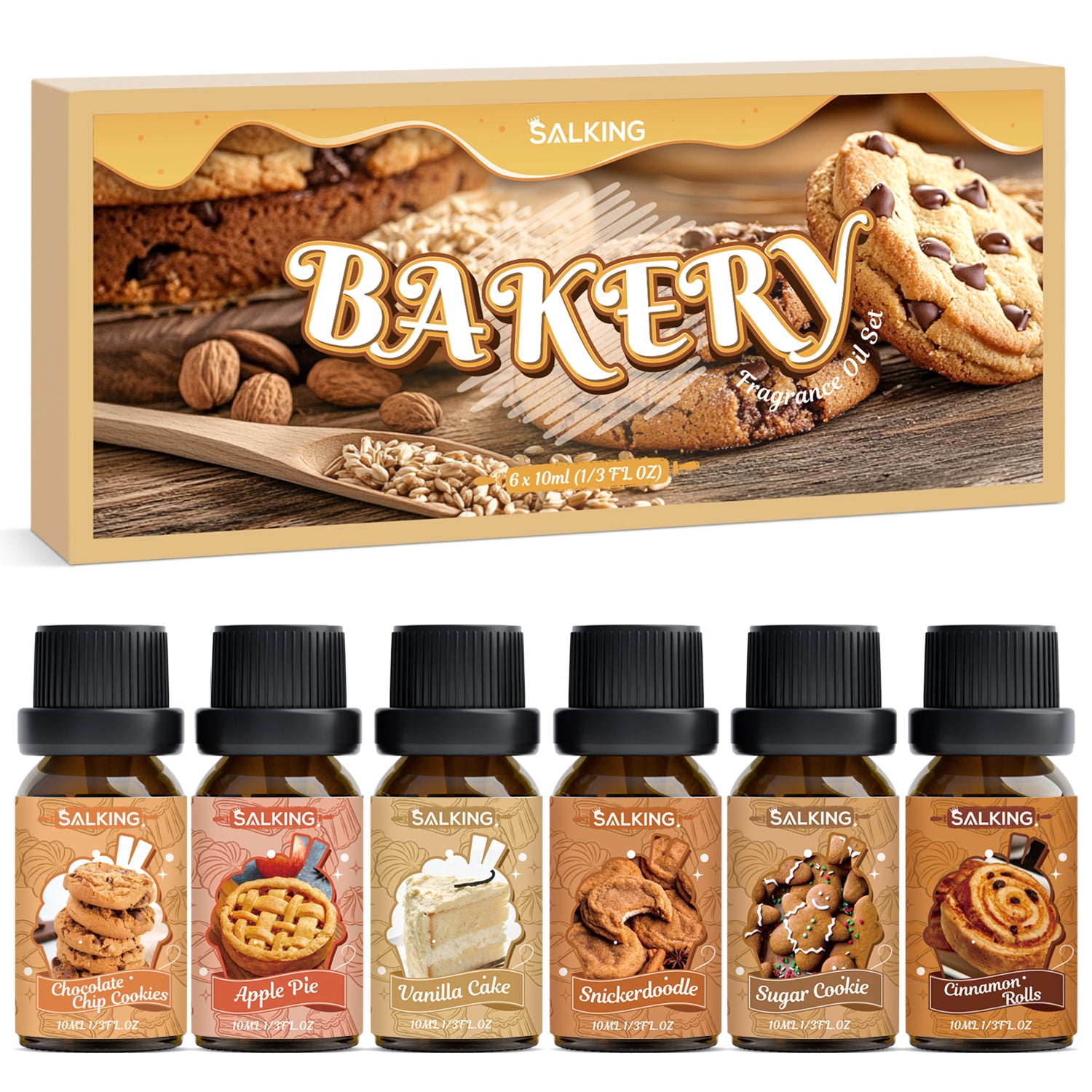 Bakery Fragrance Oils Set for Diffuser 6x10ml | SALKING Bakery Fragrance Oils Set for Diffuser 6x10ml | SALKING