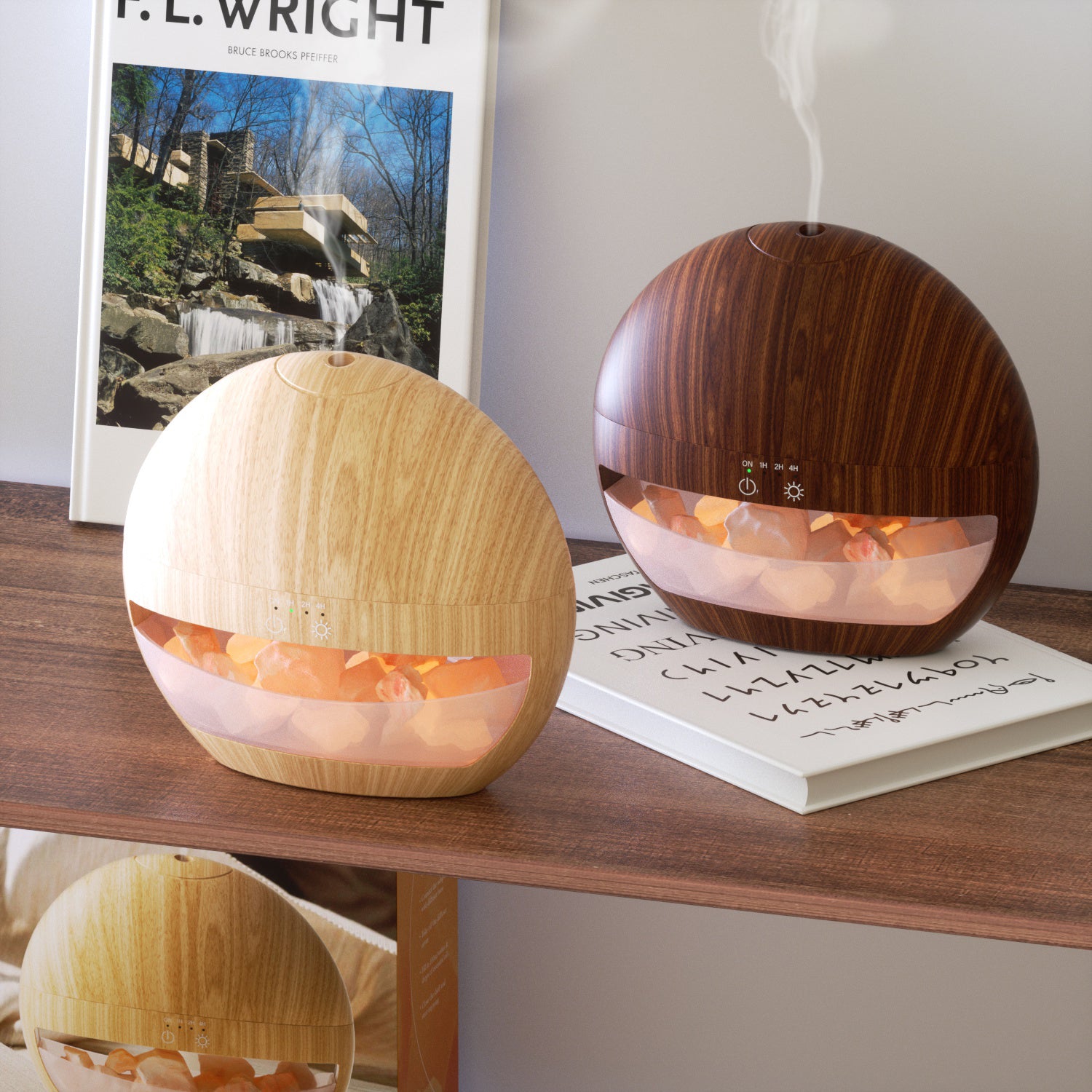 AQUAHEART Salt Lamp Diffusers(Wooden Grain)