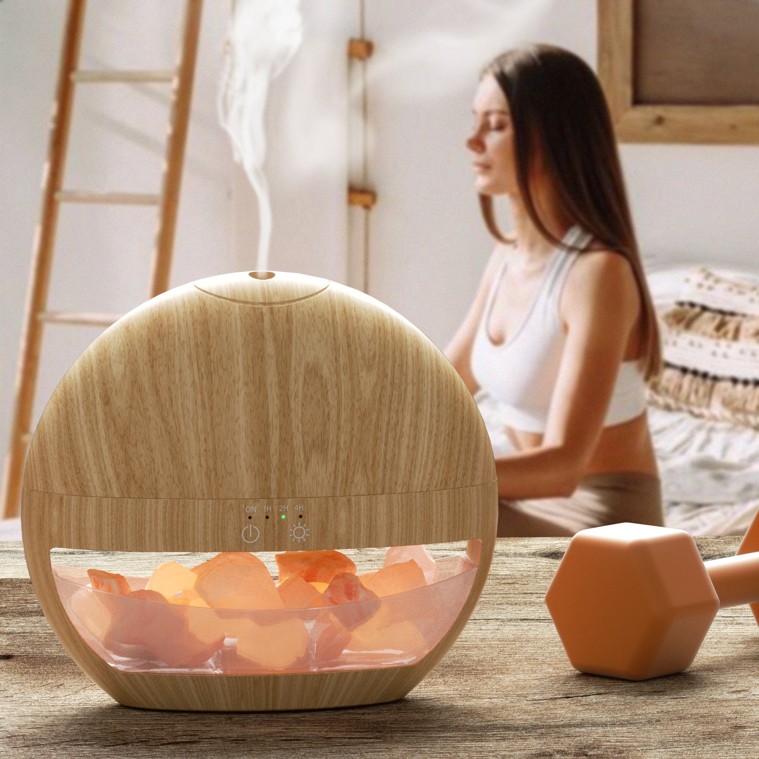 AQUAHEART Salt Lamp Diffusers(Wooden Grain)