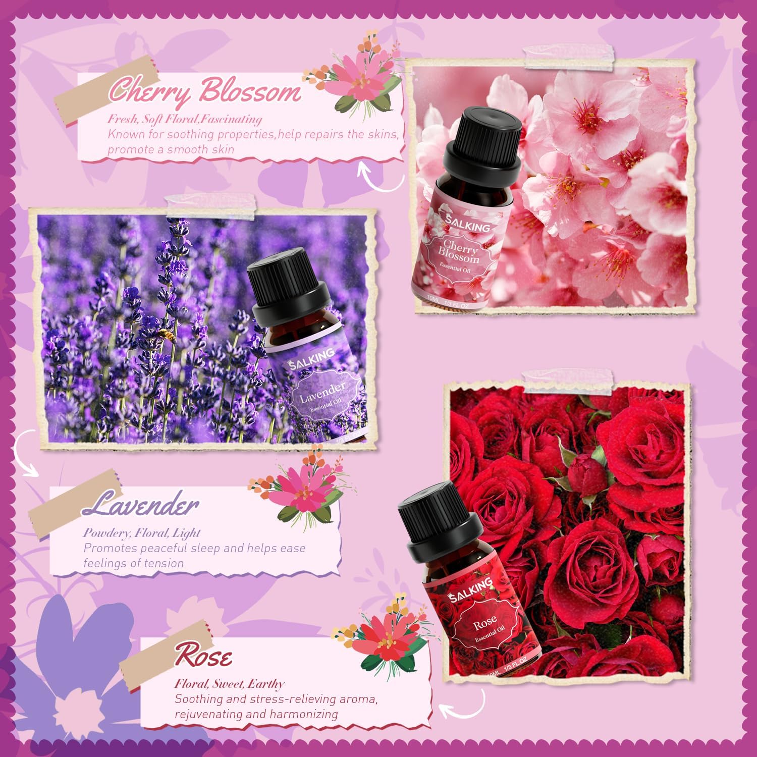 SALKING Floral Diffuser Oils Set