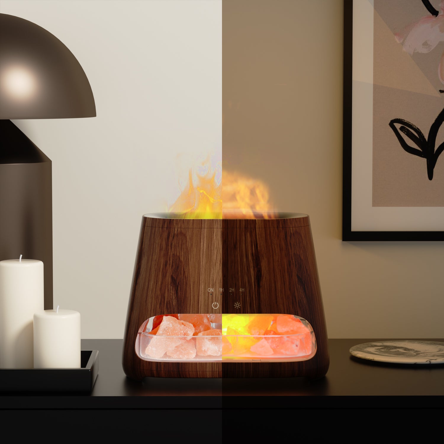 SALT LAMP DIFFUSER(Dark Wood)