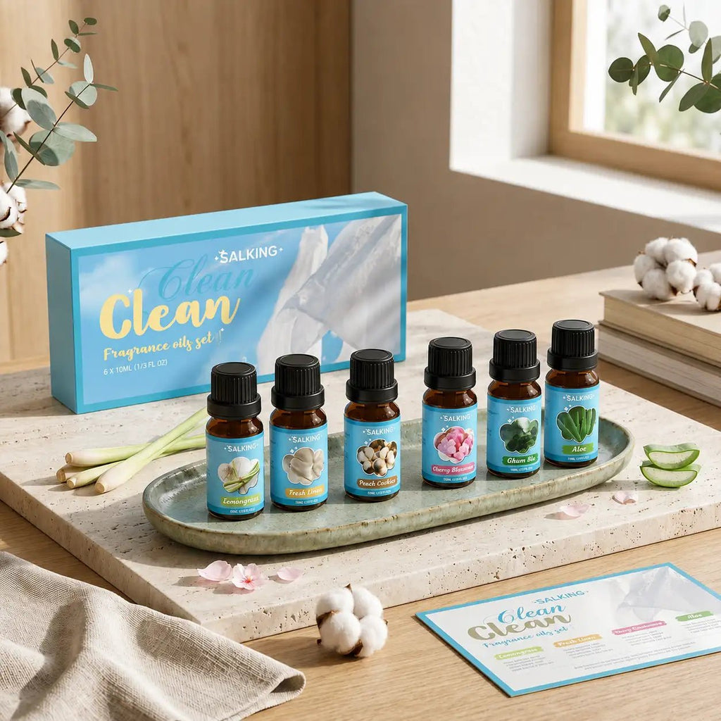 Himalayan Salt Lamp Diffuser & 12 Essential Oils Starter Bundle - SALKING