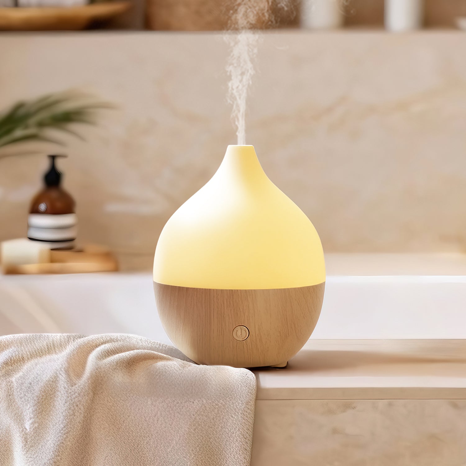 Portable mini coconut diffuser for bathroom and small spaces