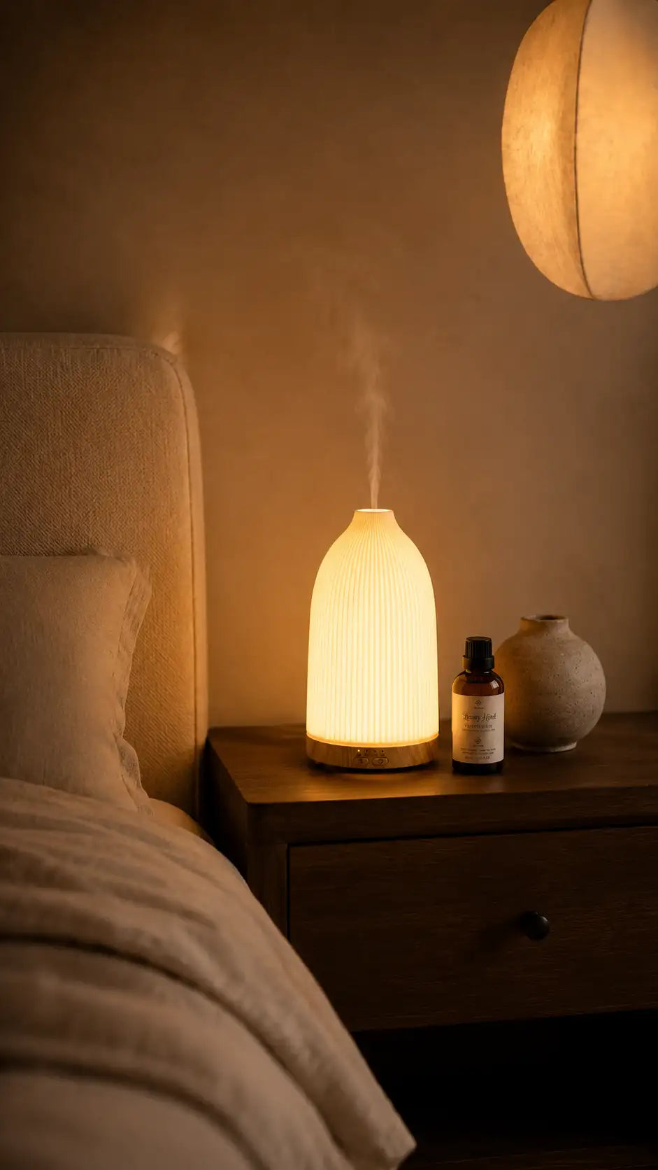 A soft warm glow that carries through the whole shade.