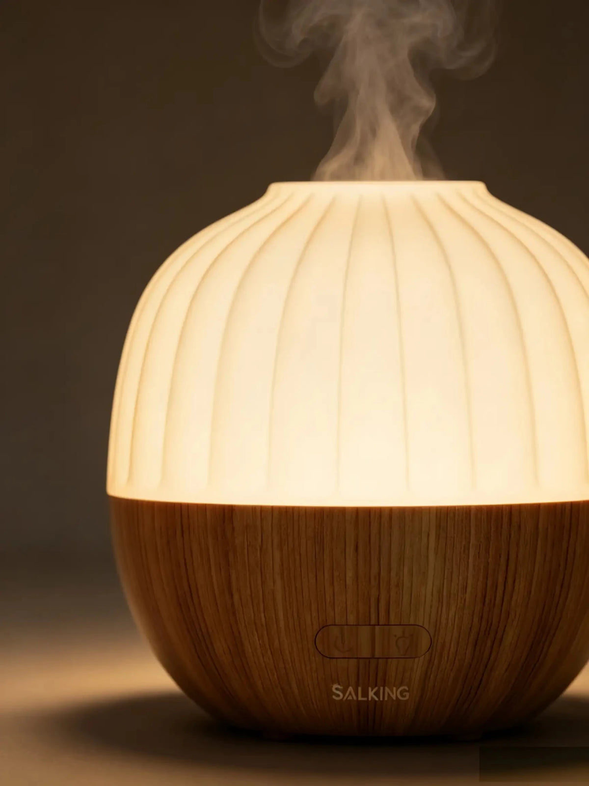 Ceramic essential oil diffuser timer controls and LED light ring