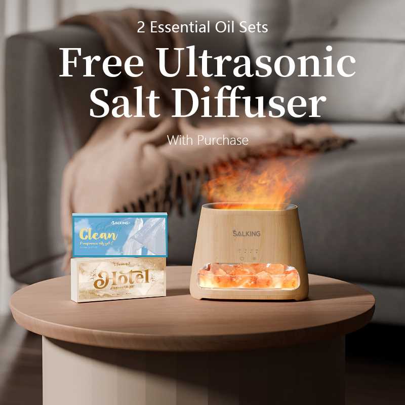 Complete Aromatherapy Gift Set for Beginners with Free Ultrasonic Salt Diffuser and 12 Oils