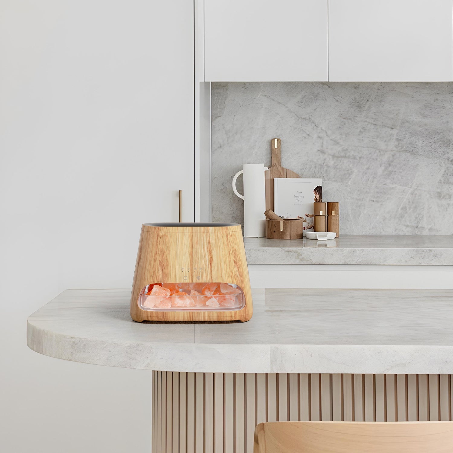 Minimalist Aromatherapy Diffuser with Himalayan Salt for Kitchen and Modern Home Interior