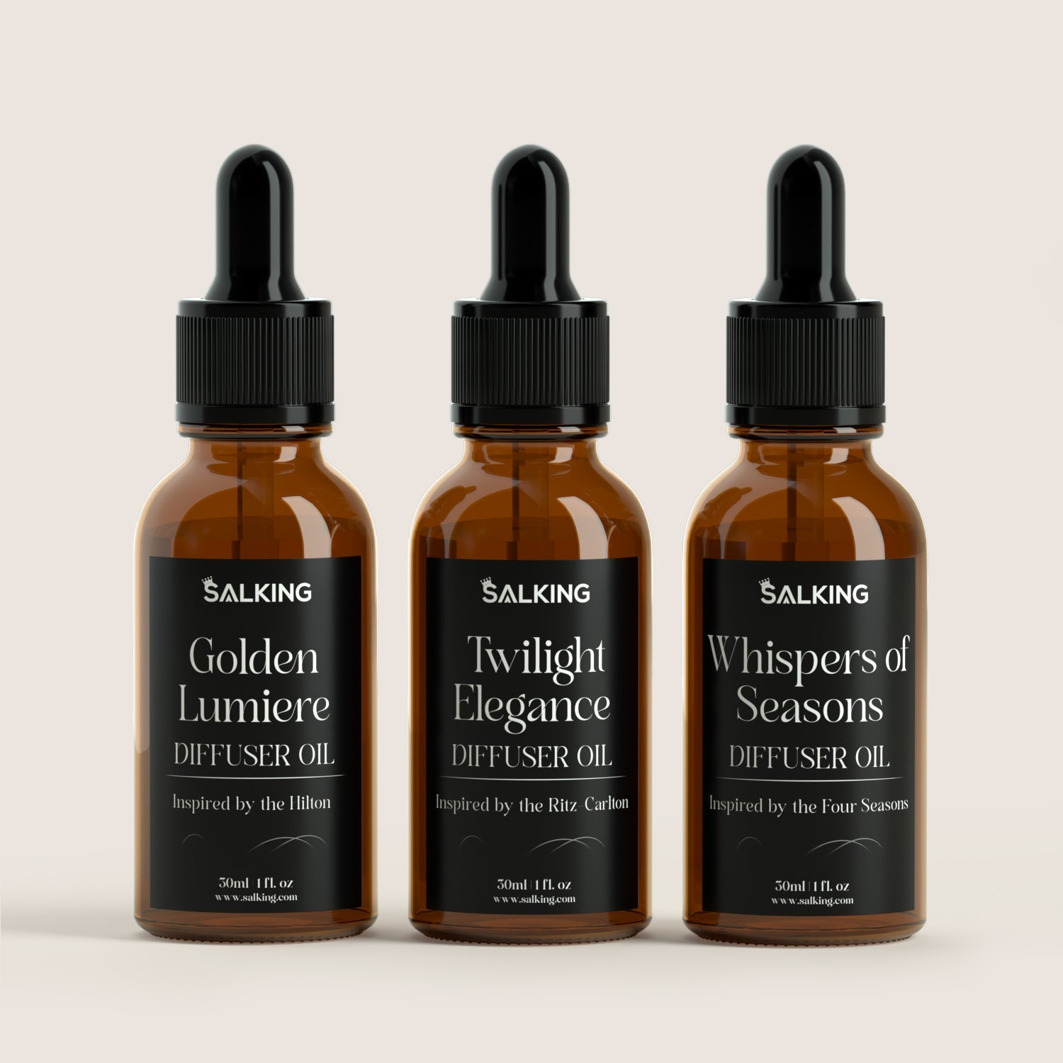 SALKING Hotel Signature Scent Trio: 30ml Luxury Essential Oils Inspired by Hilton and Ritz-Carlton